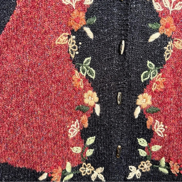 Croft & Barrow Size Large New Floral Cardigan Grandma Y2K Vintage Lagenlook Boho - Picture 7 of 12